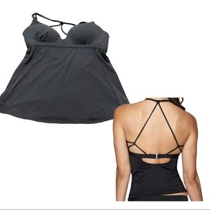 Athleta Black Molded Prism Tankini in Black size small